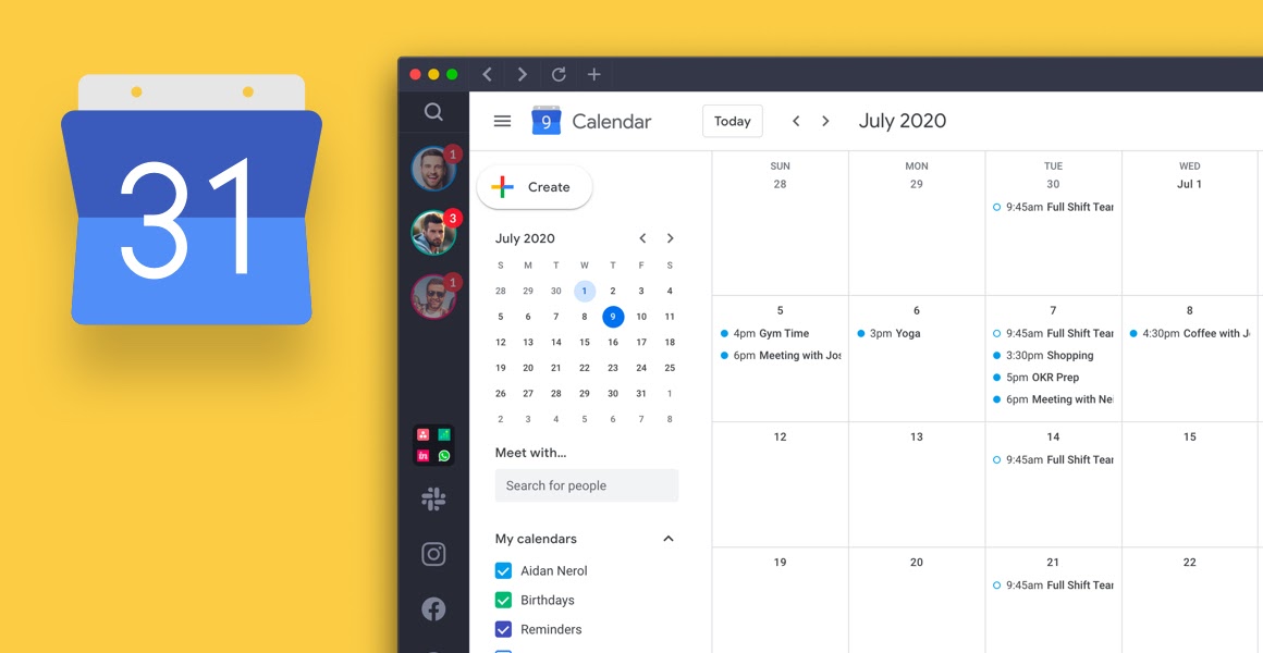 does google calendar for mac interface with omnifocus