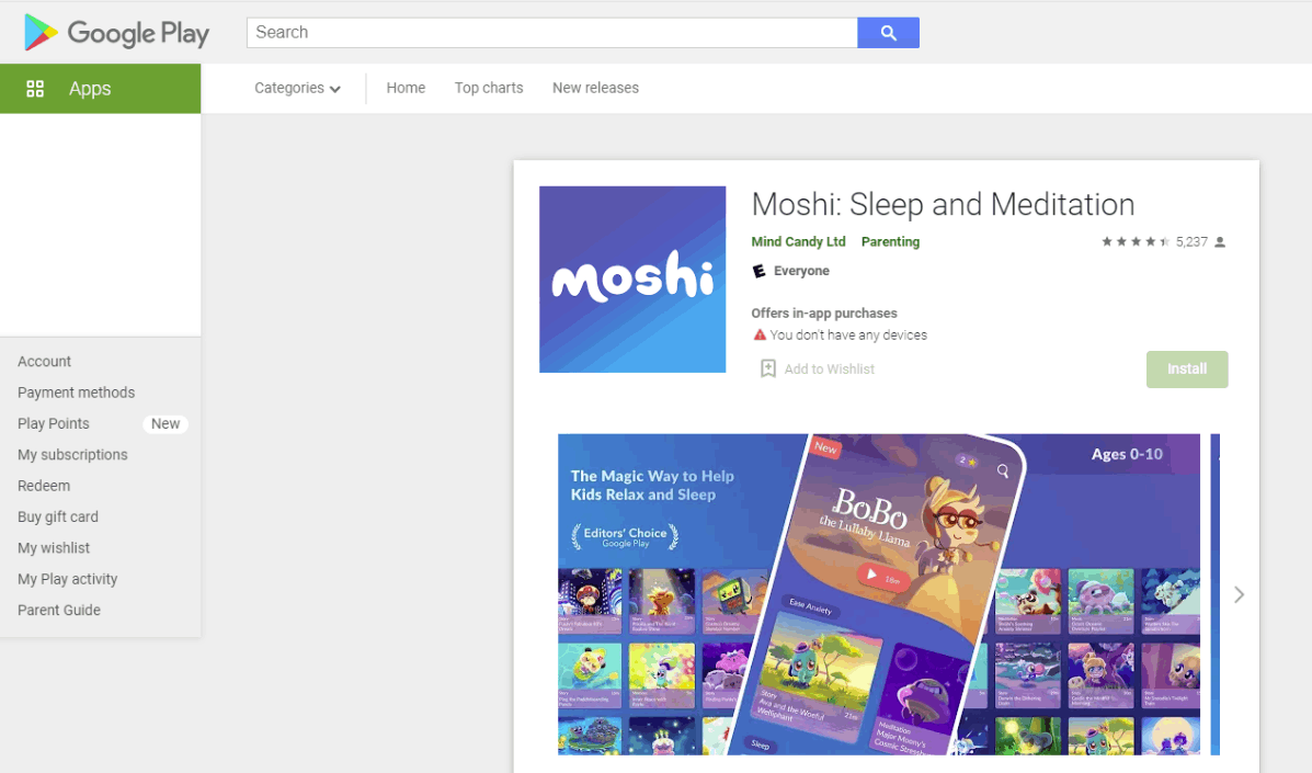 Moshi App - Sleep and Meditation