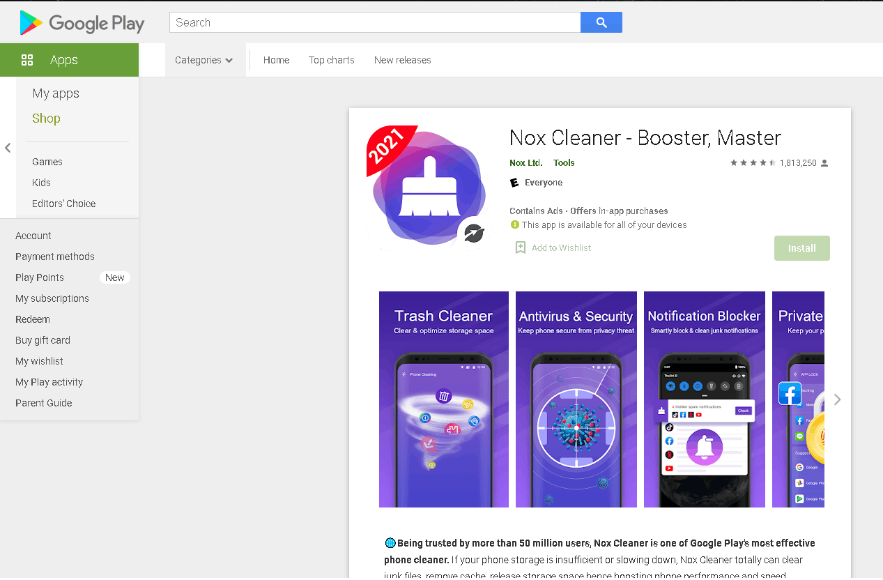 Nox Cleaner App - Gain More Storage Space