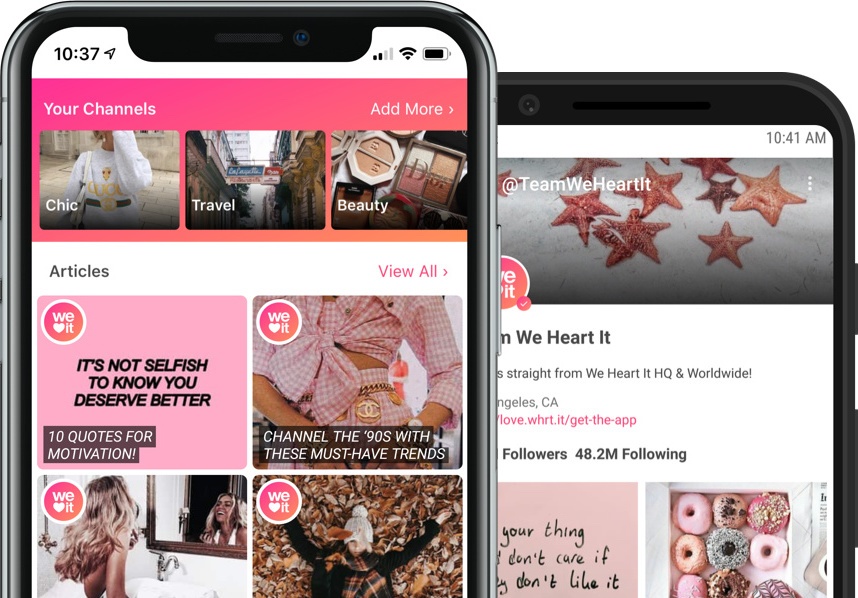 We Heart It App - Search, Save, and Share Inspirational Things